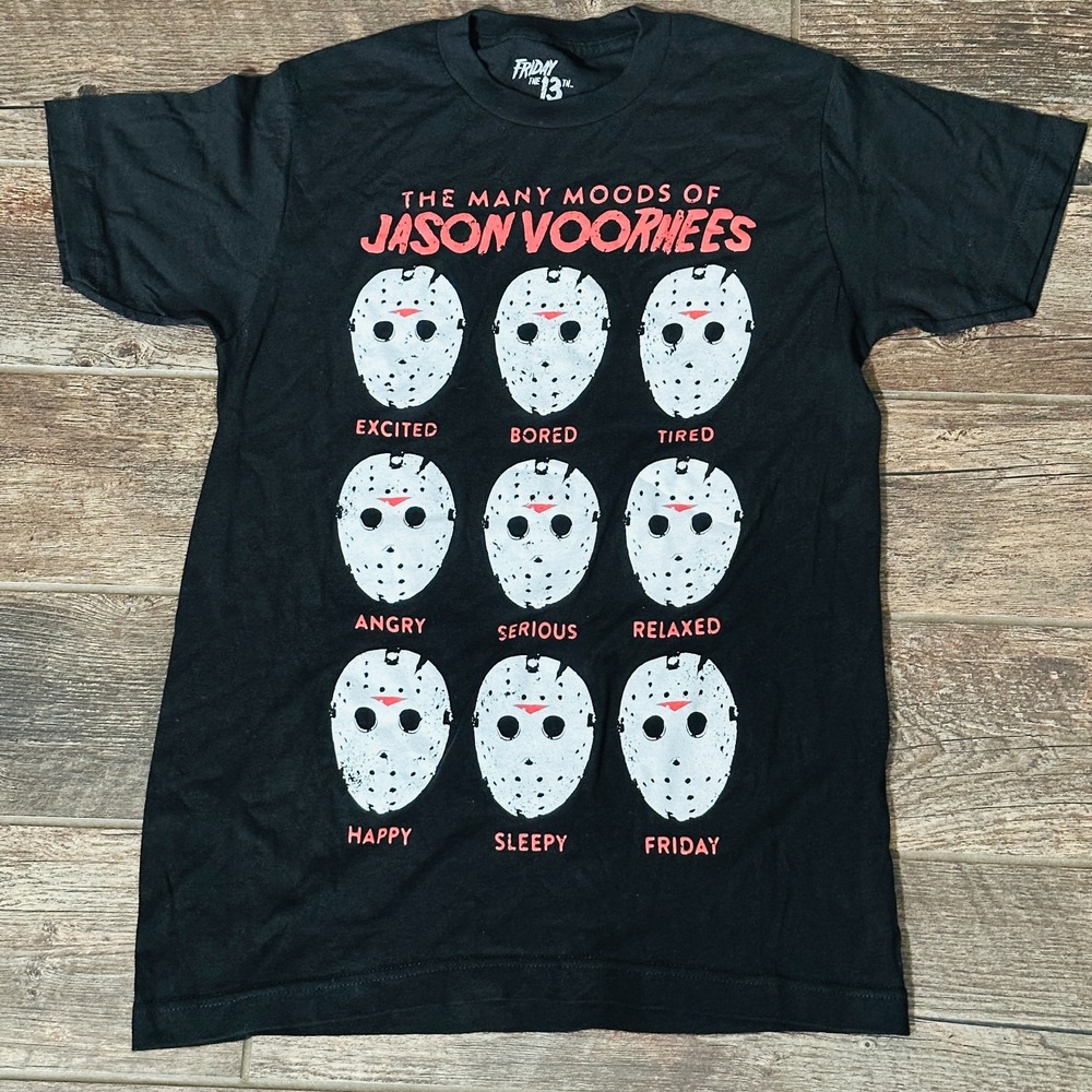 Many Moods of Jason Voorhees - T-Shirt - Men's S - Friday 13th T-Shirt - Black